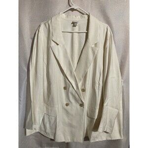 Women’s A New Day Double Breasted Blazer Lined Dog Bone Ivory Size 2X 2023 New